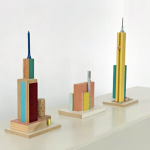 colored buildings - serie of three