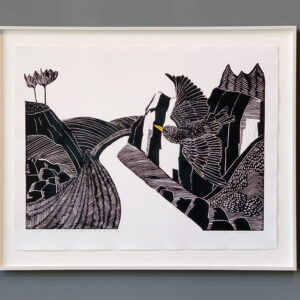 langs de velden die over de bolle aarde lagen