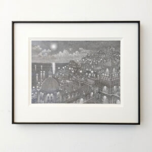 village in the moonlight